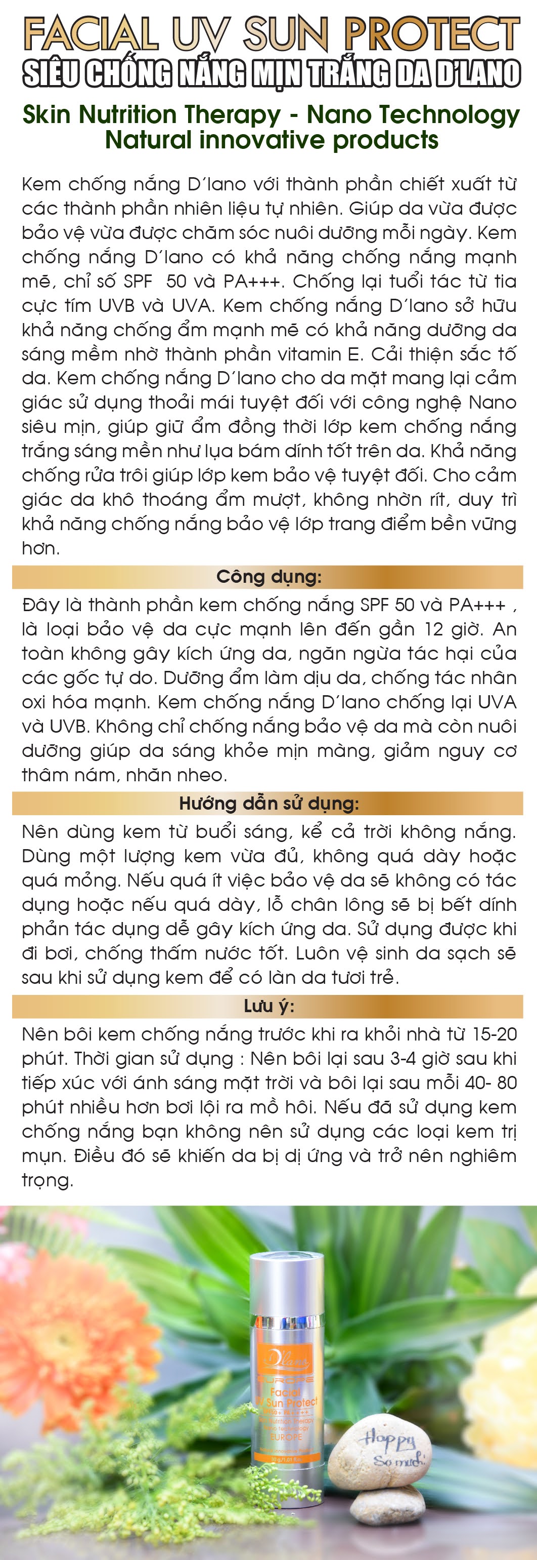 Siêu chống nắng D'lano